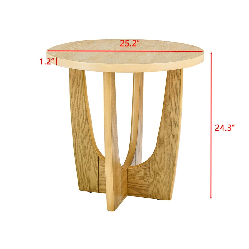 1. Table d'appoint ronde de 25 po, table d'appoint élégante, table de canapé robuste, table de chevet peu encombrante pour le salon, la chambre et l'entrée