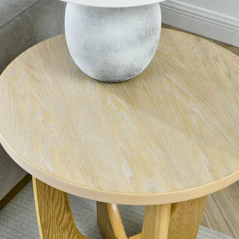 1. Table d'appoint ronde de 25 po, table d'appoint élégante, table de canapé robuste, table de chevet peu encombrante pour le salon, la chambre et l'entrée