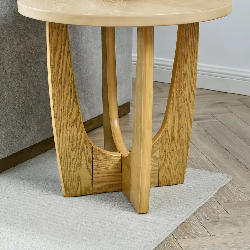 1. Table d'appoint ronde de 25 po, table d'appoint élégante, table de canapé robuste, table de chevet peu encombrante pour le salon, la chambre et l'entrée