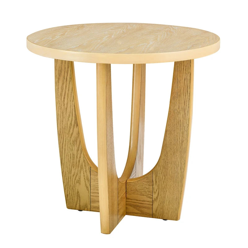 1. Table d'appoint ronde de 25 po, table d'appoint élégante, table de canapé robuste, table de chevet peu encombrante pour le salon, la chambre et l'entrée
