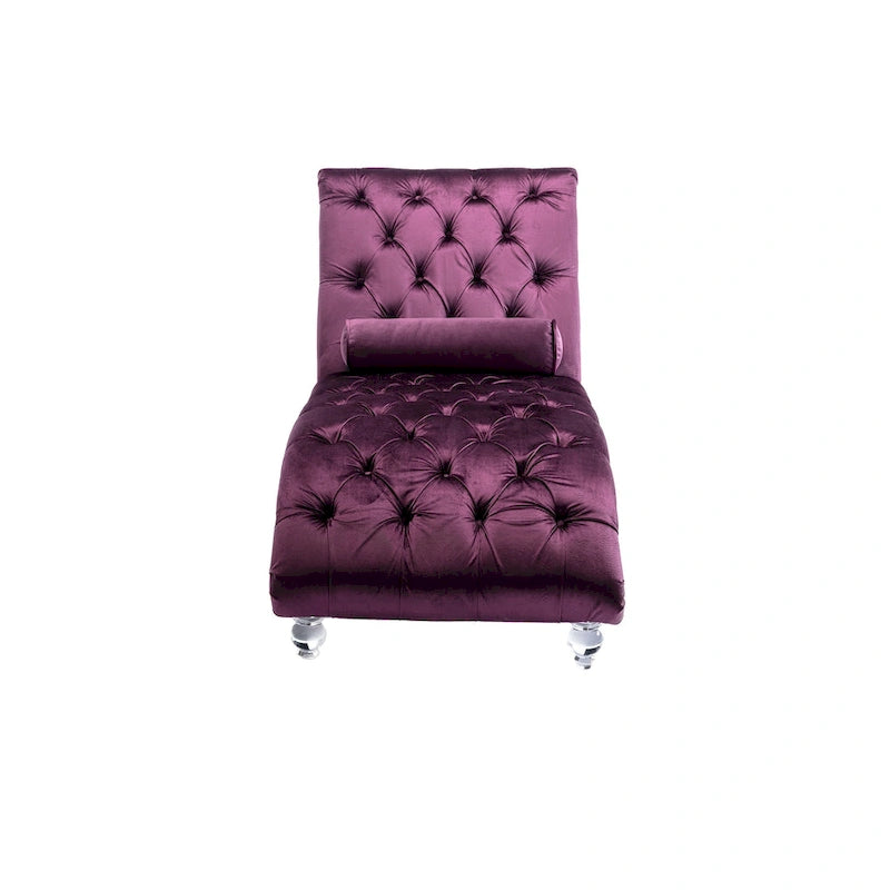 63,98 Chaise longue capitonnée avec coussin et pieds en acrylique