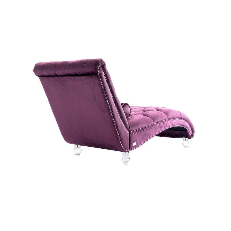 63,98 Chaise longue capitonnée avec coussin et pieds en acrylique