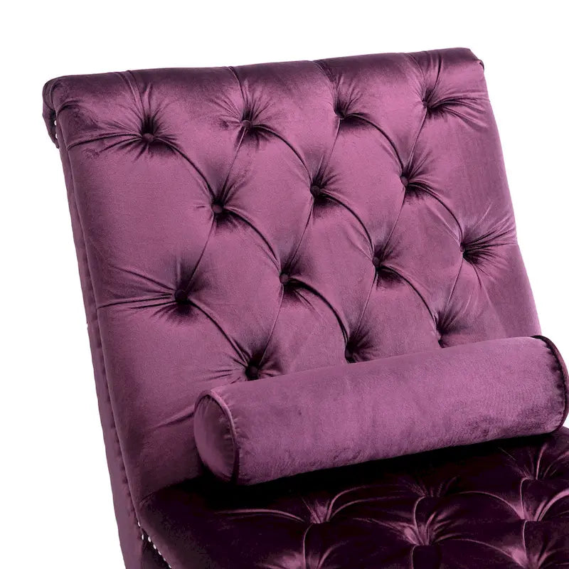 63,98 Chaise longue capitonnée avec coussin et pieds en acrylique