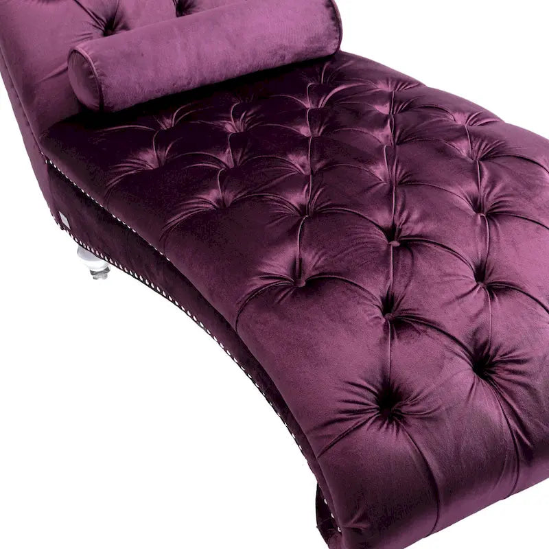 63,98 Chaise longue capitonnée avec coussin et pieds en acrylique