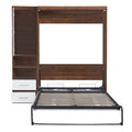 Lit escamotable double avec armoire de rangement, cadre de lit pliable à levage assisté, ensemble tout-en-un lit et armoire, indispensable pour optimiser l'espace dans les petits logements
