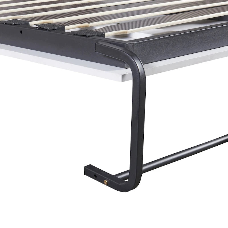 Lit escamotable double avec armoire de rangement, cadre de lit pliable à levage assisté, ensemble tout-en-un lit et armoire, indispensable pour optimiser l'espace dans les petits logements