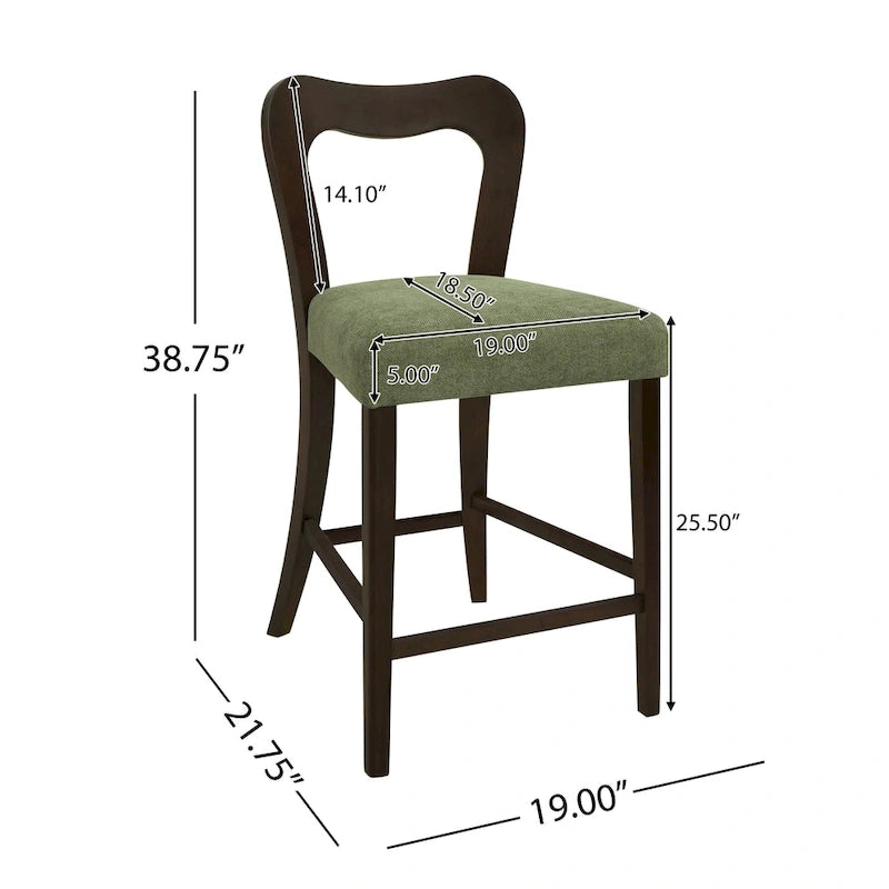 Lot de 2 tabourets de comptoir sans accoudoirs, tissu