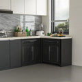Efficient Corner Kitchen Cabinet L-Shape Kitchen Island: Ample Storage with Smooth - sliding Drawers,UV Countertop