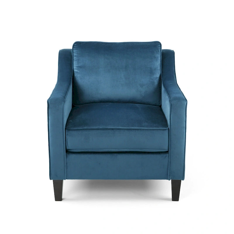 Fauteuil club en velours contemporain de 30,75 l x 33,50 L x 33,75 H