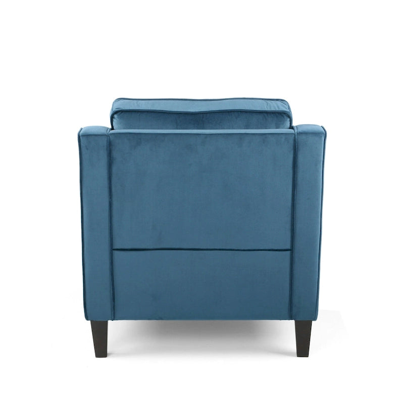 Fauteuil club en velours contemporain de 30,75 l x 33,50 L x 33,75 H