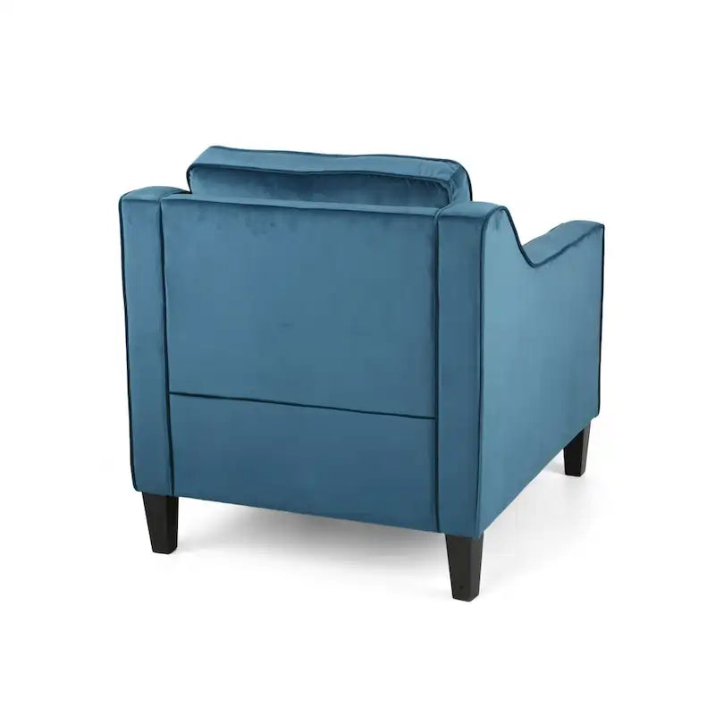 Fauteuil club en velours contemporain de 30,75 l x 33,50 L x 33,75 H