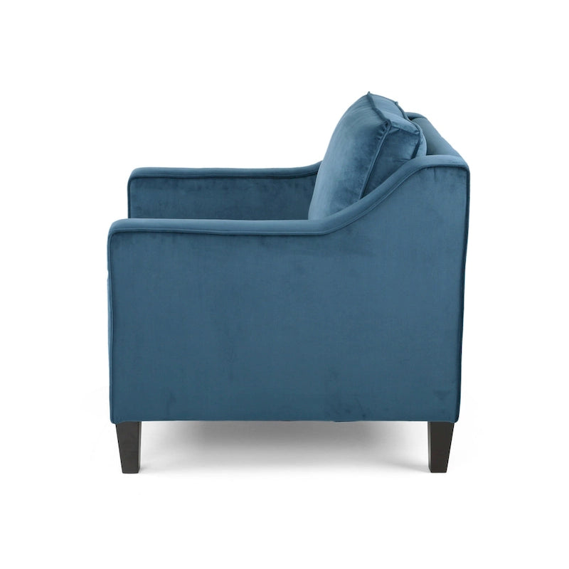 Fauteuil club en velours contemporain de 30,75 l x 33,50 L x 33,75 H