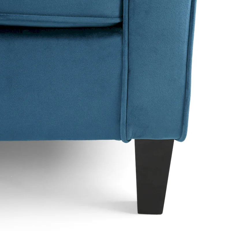 Fauteuil club en velours contemporain de 30,75 l x 33,50 L x 33,75 H