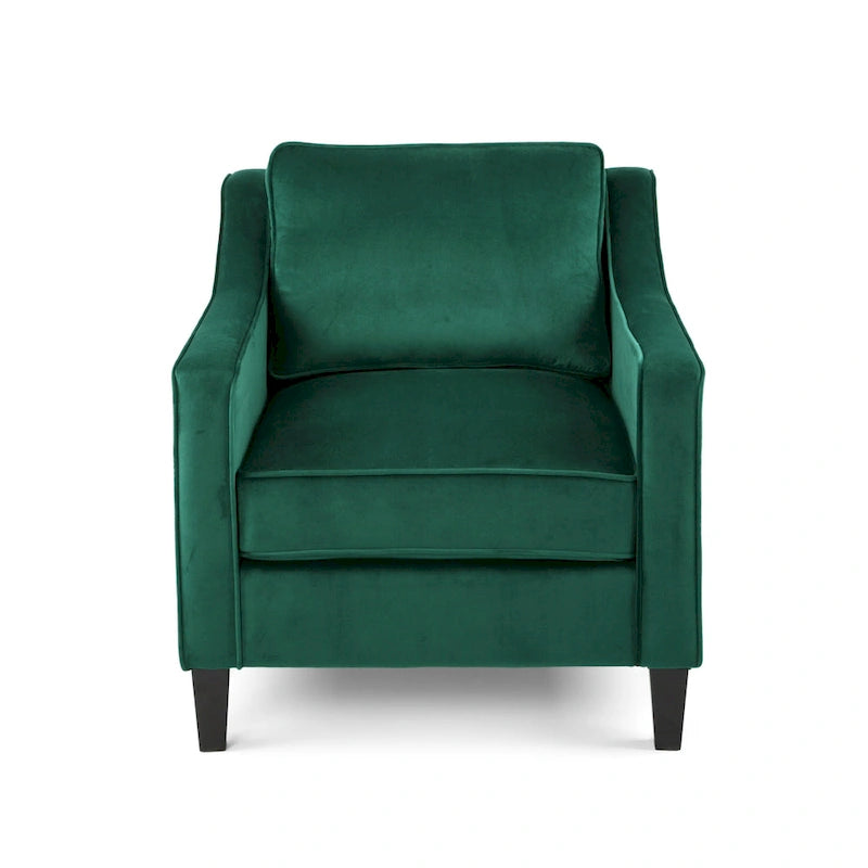 Fauteuil club en velours contemporain de 30,75 l x 33,50 L x 33,75 H