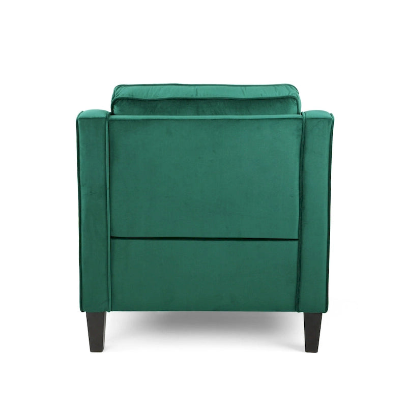 Fauteuil club en velours contemporain de 30,75 l x 33,50 L x 33,75 H