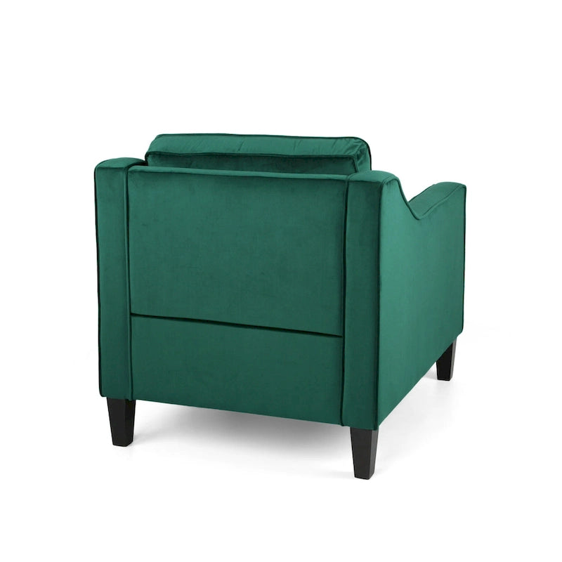 Fauteuil club en velours contemporain de 30,75 l x 33,50 L x 33,75 H