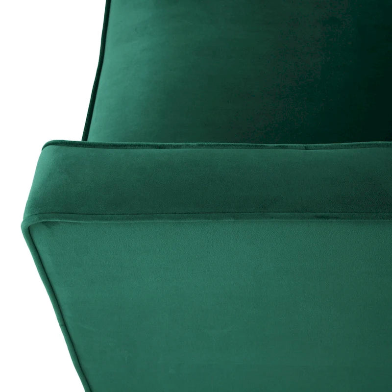 Fauteuil club en velours contemporain de 30,75 l x 33,50 L x 33,75 H