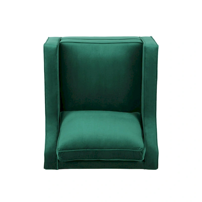 Fauteuil club en velours contemporain de 30,75 l x 33,50 L x 33,75 H