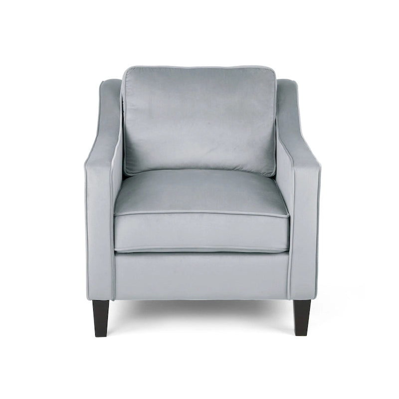 Fauteuil club en velours contemporain de 30,75 l x 33,50 L x 33,75 H