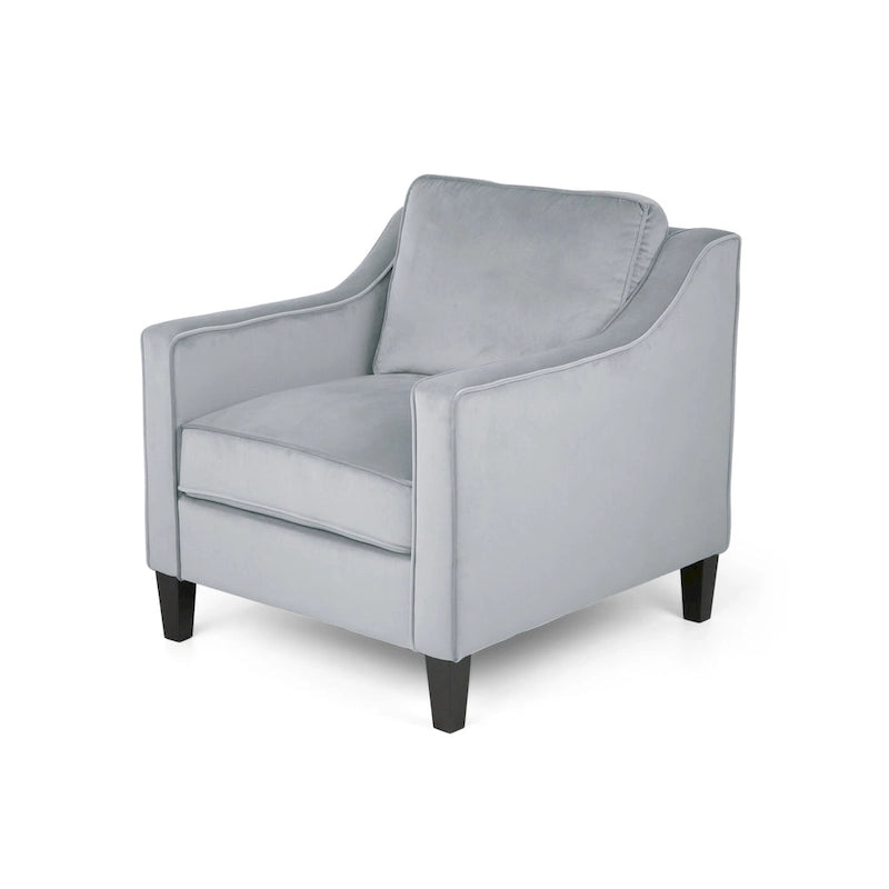 Fauteuil club en velours contemporain de 30,75 l x 33,50 L x 33,75 H