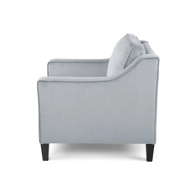 Fauteuil club en velours contemporain de 30,75 l x 33,50 L x 33,75 H