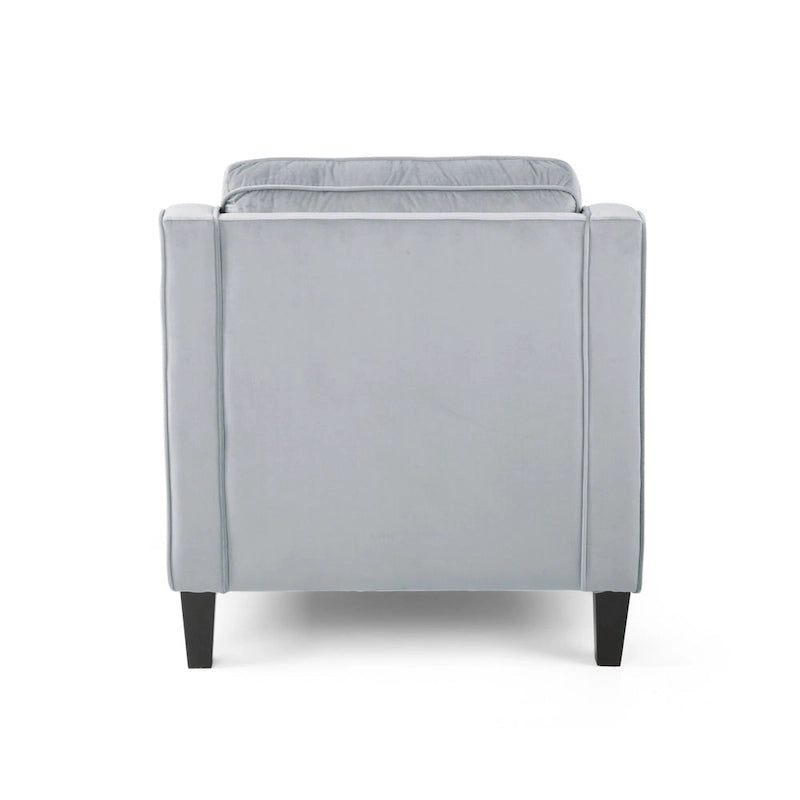 Fauteuil club en velours contemporain de 30,75 l x 33,50 L x 33,75 H