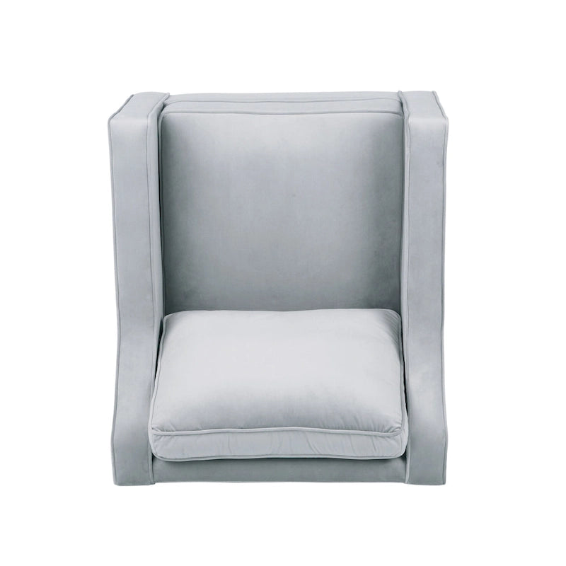 Fauteuil club en velours contemporain de 30,75 l x 33,50 L x 33,75 H