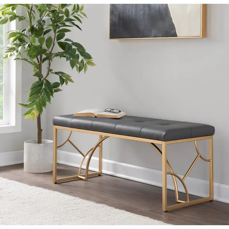 Banc moderne, banc polyvalent pour la maison, soutien stable et montage facile, meuble d'appoint élégant, siège d'appoint indispensable pour appartement et maison