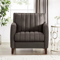 Fauteuil en cuir pleine fleur avec plumes, mousse à mémoire de forme et ressorts