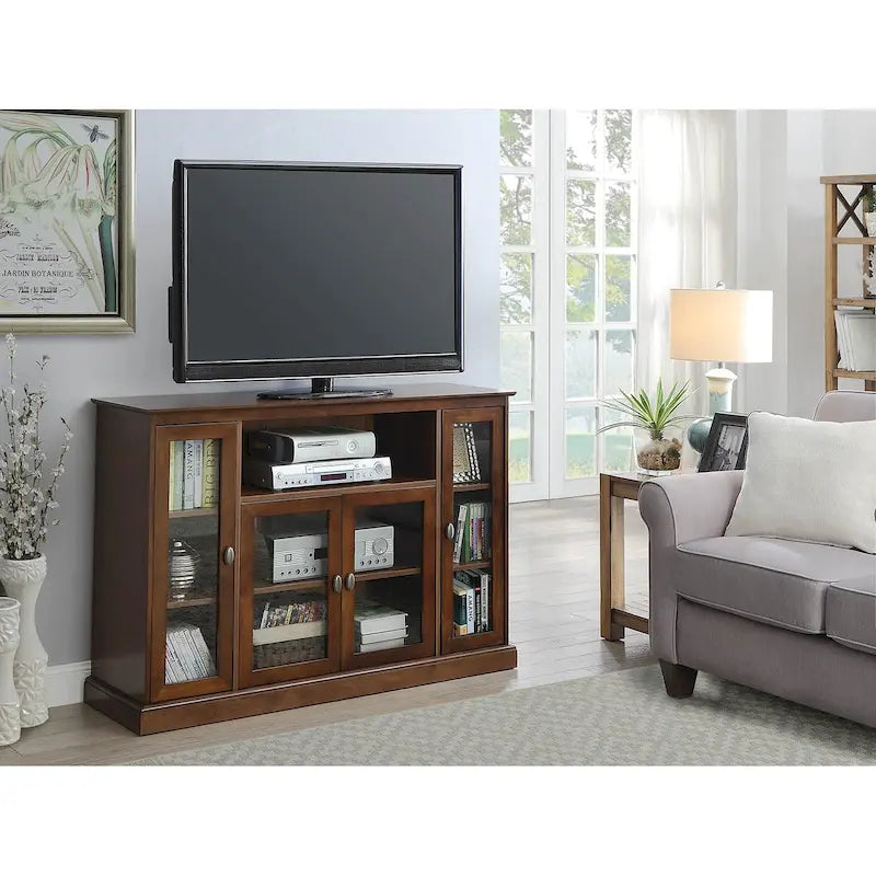Meuble TV de 60 pouces avec armoires de rangement et étagères