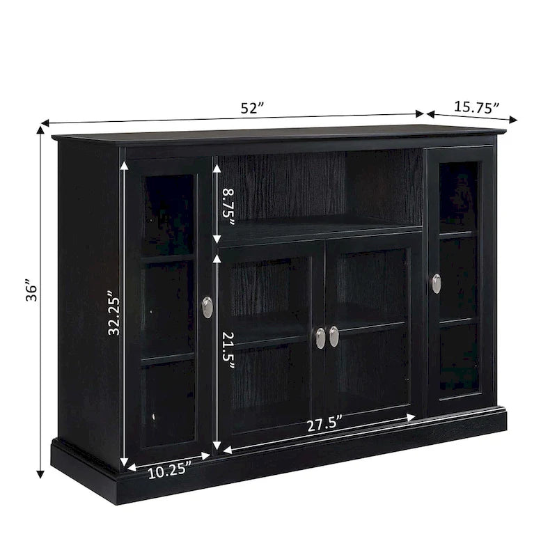 Meuble TV de 60 pouces avec armoires de rangement et étagères