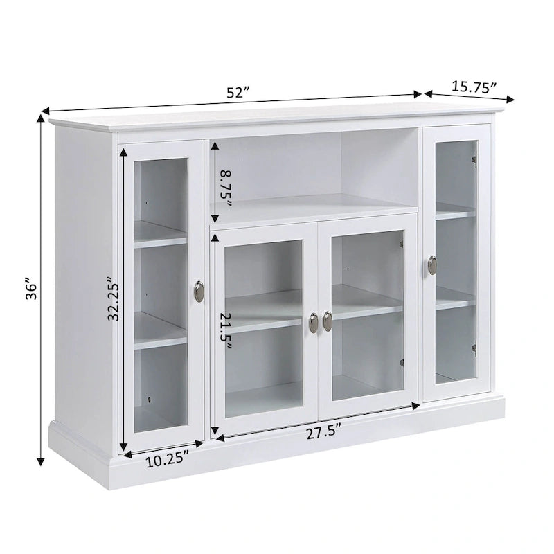 Meuble TV de 60 pouces avec armoires de rangement et étagères
