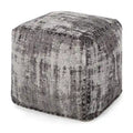 Pouf cube en tissu bohème tissé à la main