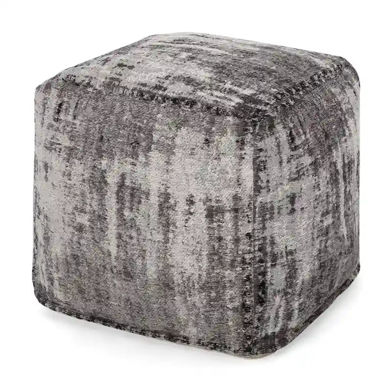 Pouf cube en tissu bohème tissé à la main