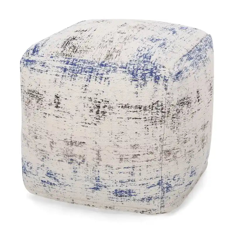 Pouf cube en tissu bohème tissé à la main