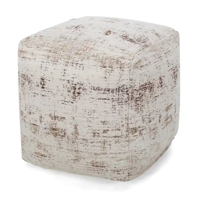 Pouf cube en tissu bohème tissé à la main