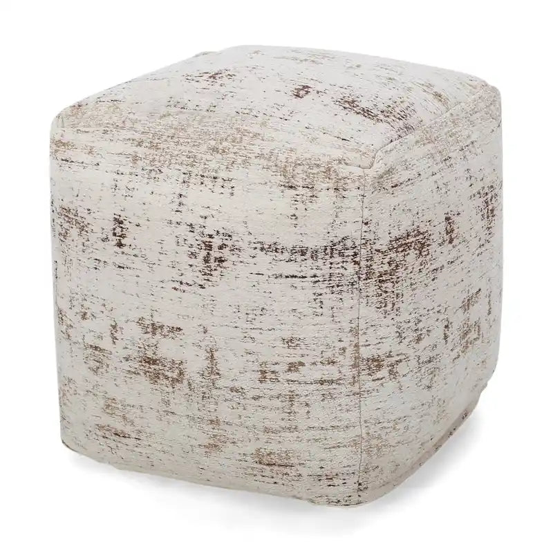 Pouf cube en tissu bohème tissé à la main