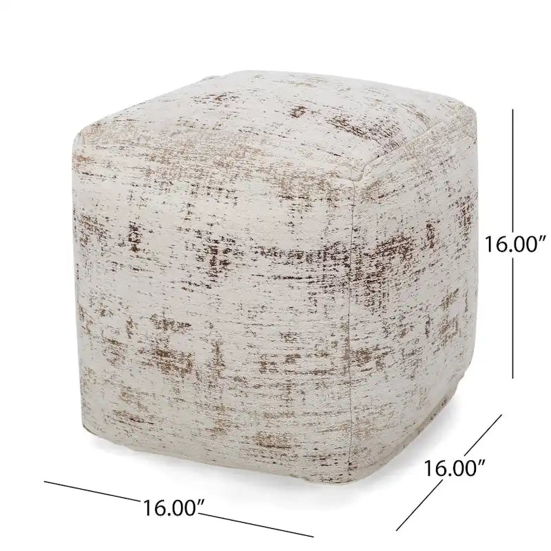 Pouf cube en tissu bohème tissé à la main