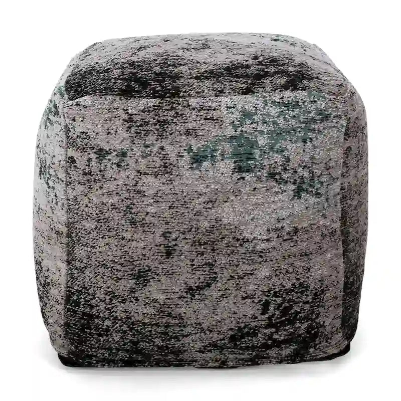 Pouf cube en tissu bohème tissé à la main