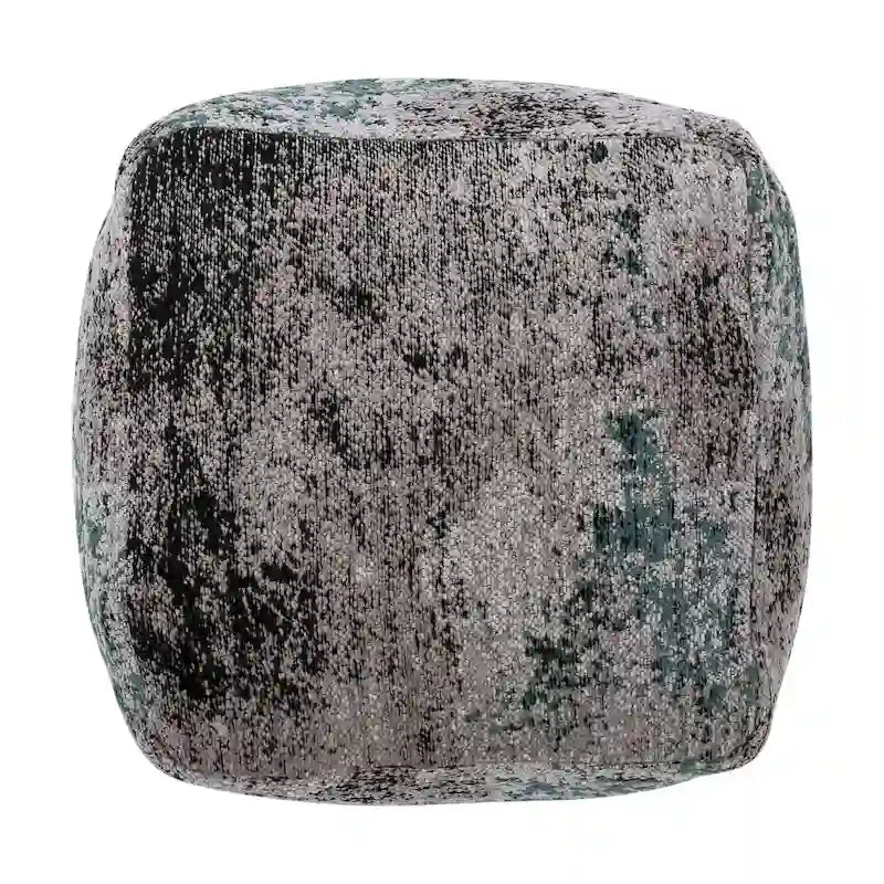 Pouf cube en tissu bohème tissé à la main