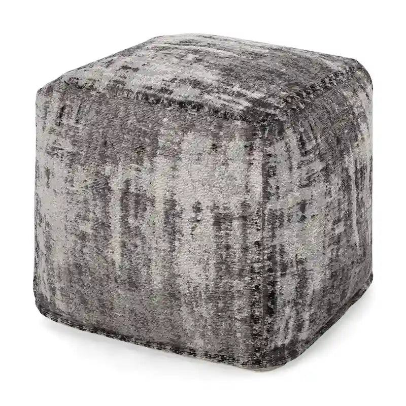 Pouf cube en tissu bohème tissé à la main