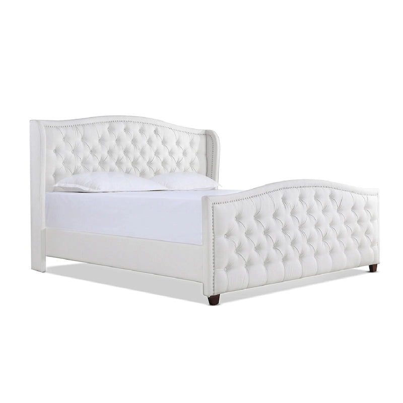 Lit à panneau moderne, cadre de lit avec tête de lit capitonnée, support de plateforme stable, accent de chambre minimaliste et élégant, meuble de couchage confortable pour toutes les pièces