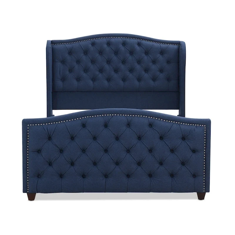 Lit à panneau moderne, cadre de lit avec tête de lit capitonnée, support de plateforme stable, accent de chambre minimaliste et élégant, meuble de couchage confortable pour toutes les pièces