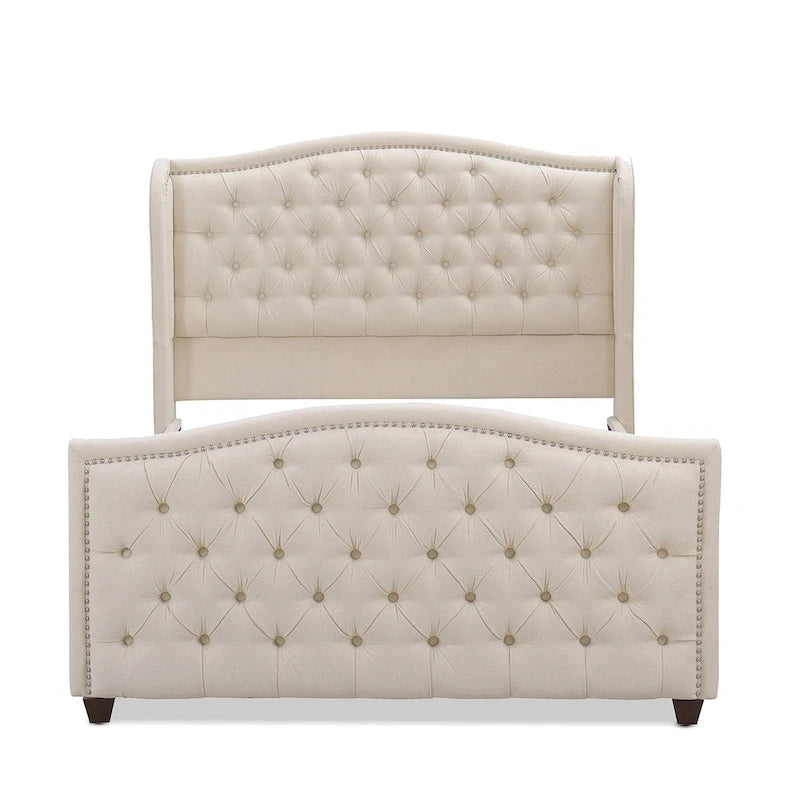 Lit à panneau moderne, cadre de lit avec tête de lit capitonnée, support de plateforme stable, accent de chambre minimaliste et élégant, meuble de couchage confortable pour toutes les pièces