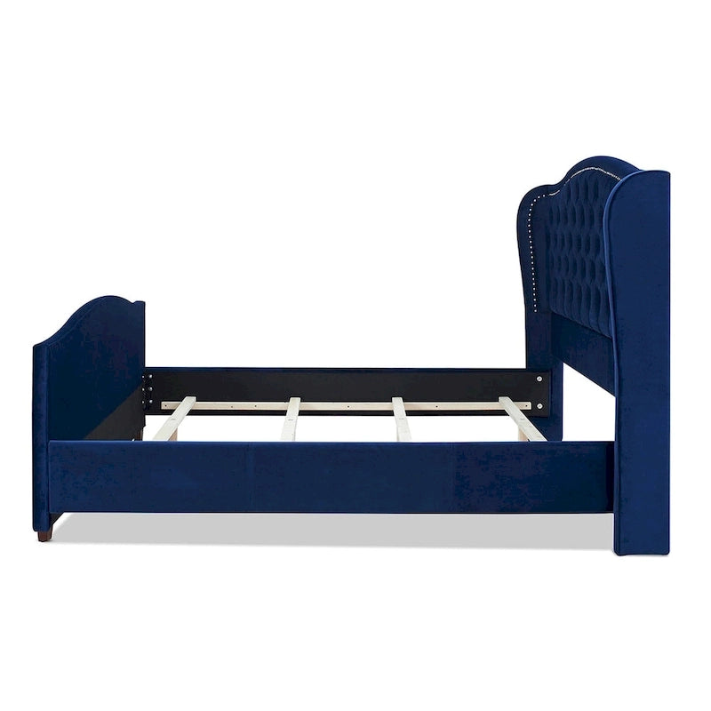 Lit à panneau moderne, cadre de lit avec tête de lit capitonnée, support de plateforme stable, accent de chambre minimaliste et élégant, meuble de couchage confortable pour toutes les pièces