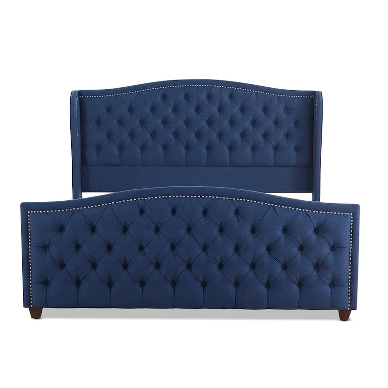 Lit à panneau moderne, cadre de lit avec tête de lit capitonnée, support de plateforme stable, accent de chambre minimaliste et élégant, meuble de couchage confortable pour toutes les pièces