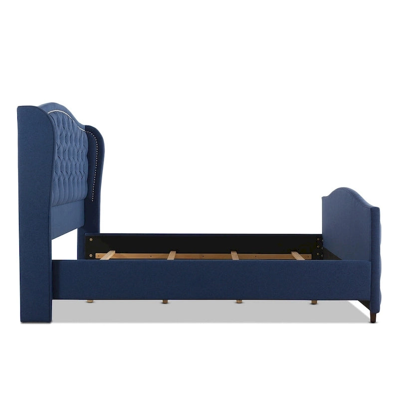 Lit à panneau moderne, cadre de lit avec tête de lit capitonnée, support de plateforme stable, accent de chambre minimaliste et élégant, meuble de couchage confortable pour toutes les pièces