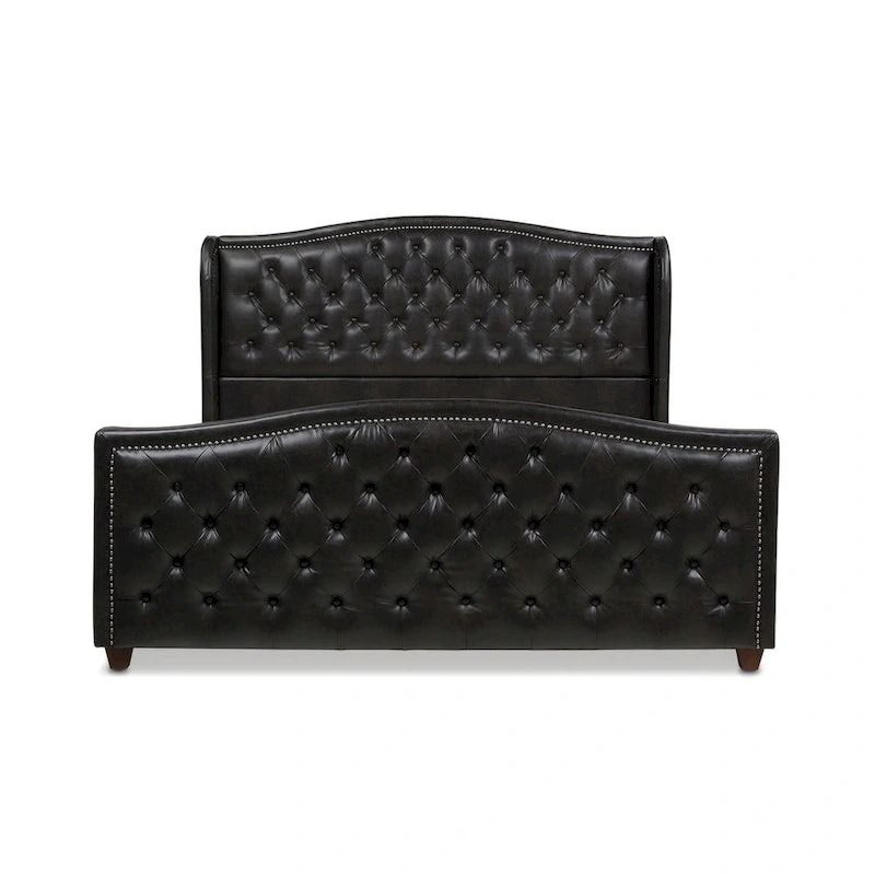 Lit à panneau moderne, cadre de lit avec tête de lit capitonnée, support de plateforme stable, accent de chambre minimaliste et élégant, meuble de couchage confortable pour toutes les pièces