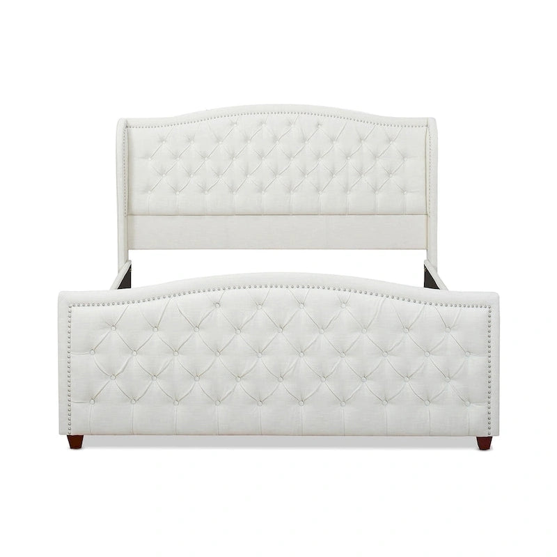Lit à panneau moderne, cadre de lit avec tête de lit capitonnée, support de plateforme stable, accent de chambre minimaliste et élégant, meuble de couchage confortable pour toutes les pièces