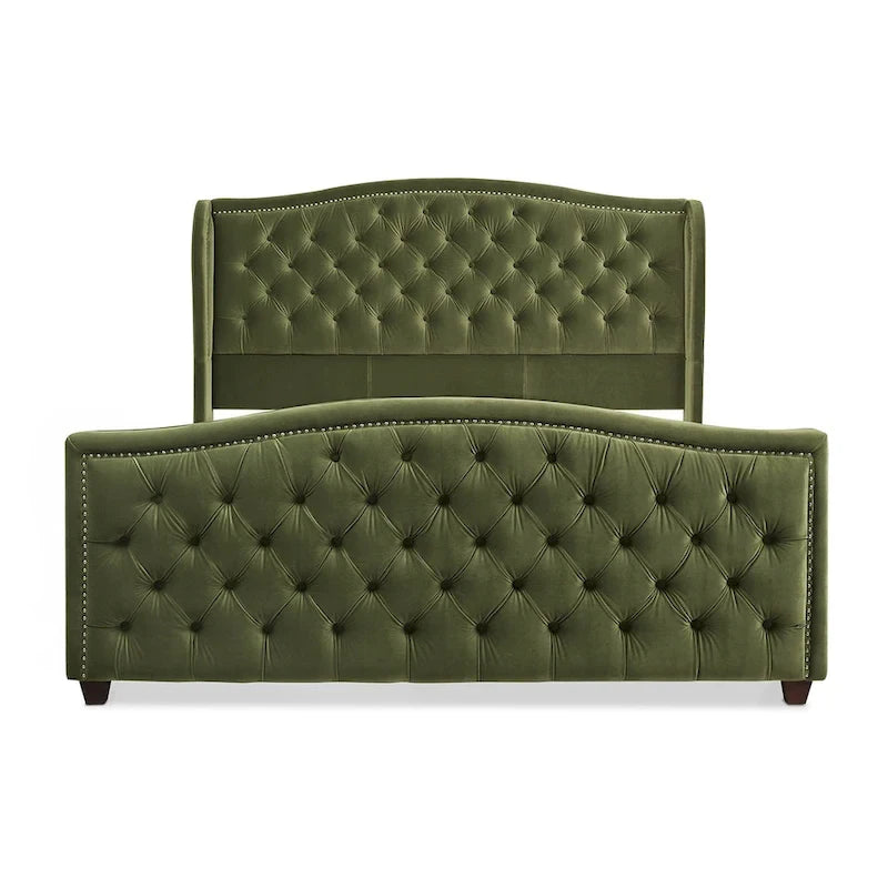 Lit à panneau moderne, cadre de lit avec tête de lit capitonnée, support de plateforme stable, accent de chambre minimaliste et élégant, meuble de couchage confortable pour toutes les pièces